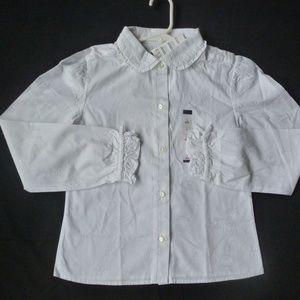 NWT TCP white embroidered  blouse L (10/12)